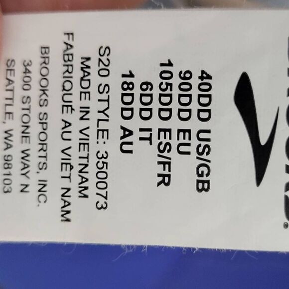 Brooks Dare Racerback Run Bra 40DD Blue - Picture 3 of 3